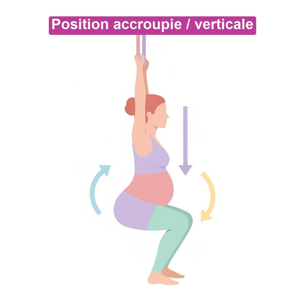 Position accouchement debout accroupie proteger perinee