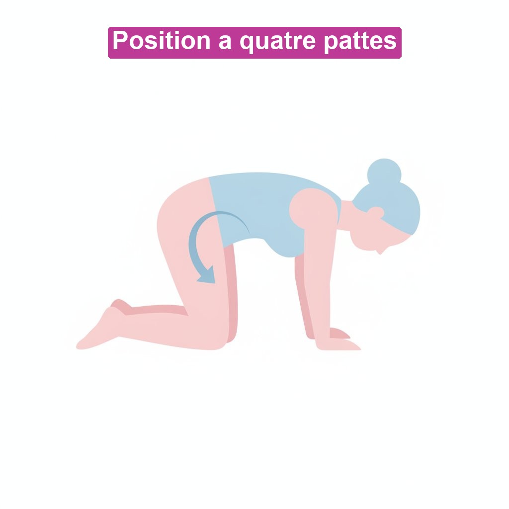 Position accouchement quatre pattes protection perinee