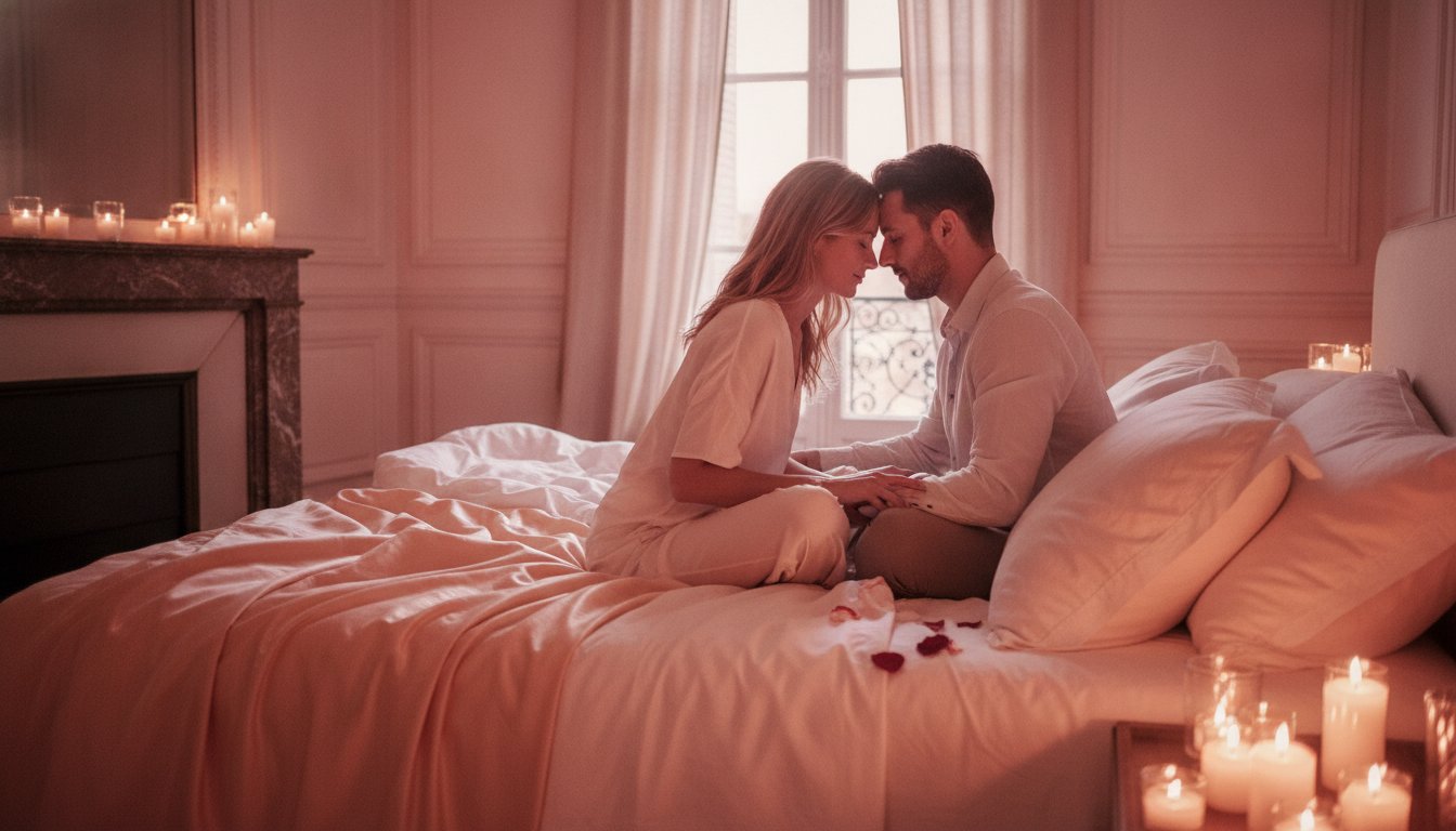 préliminaires méditatifs couple pratique - couple assis face à face en pleine présence
