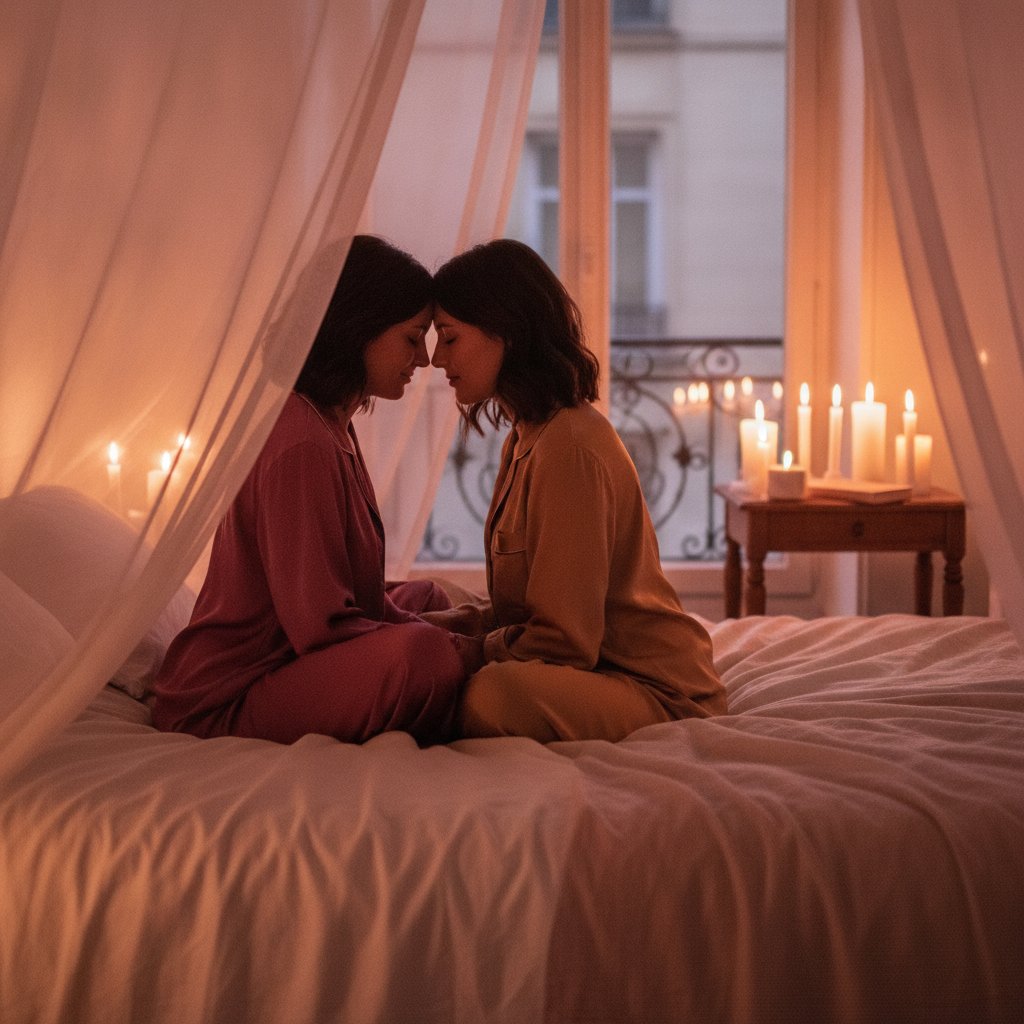Respiration pendant orgasme controle couple - couple synchronisant leur souffle front contre front