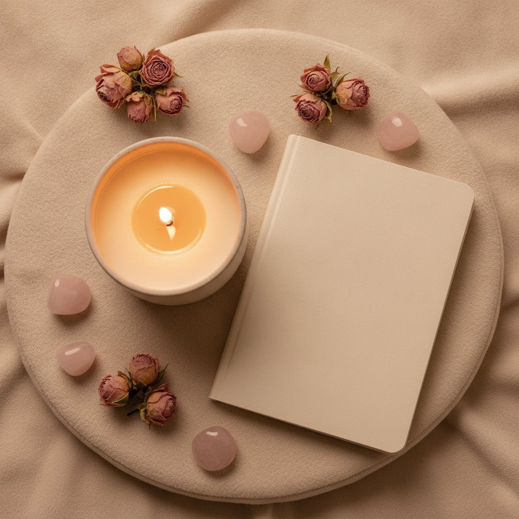 Rituel reconnexion couple apres dispute - bougie et carnet pour un rituel apaisant