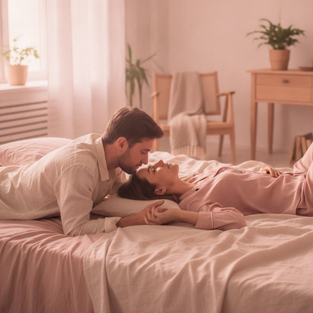 Scan corporel couple - partenaires allongés en pleine conscience