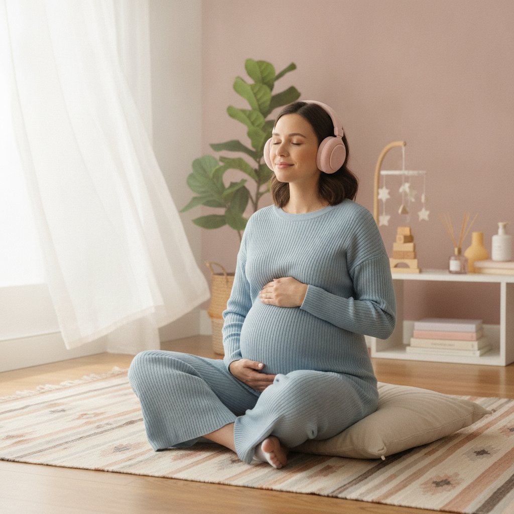 Visualisation positive accouchement preparation mentale - femme enceinte casque audio méditation guidée