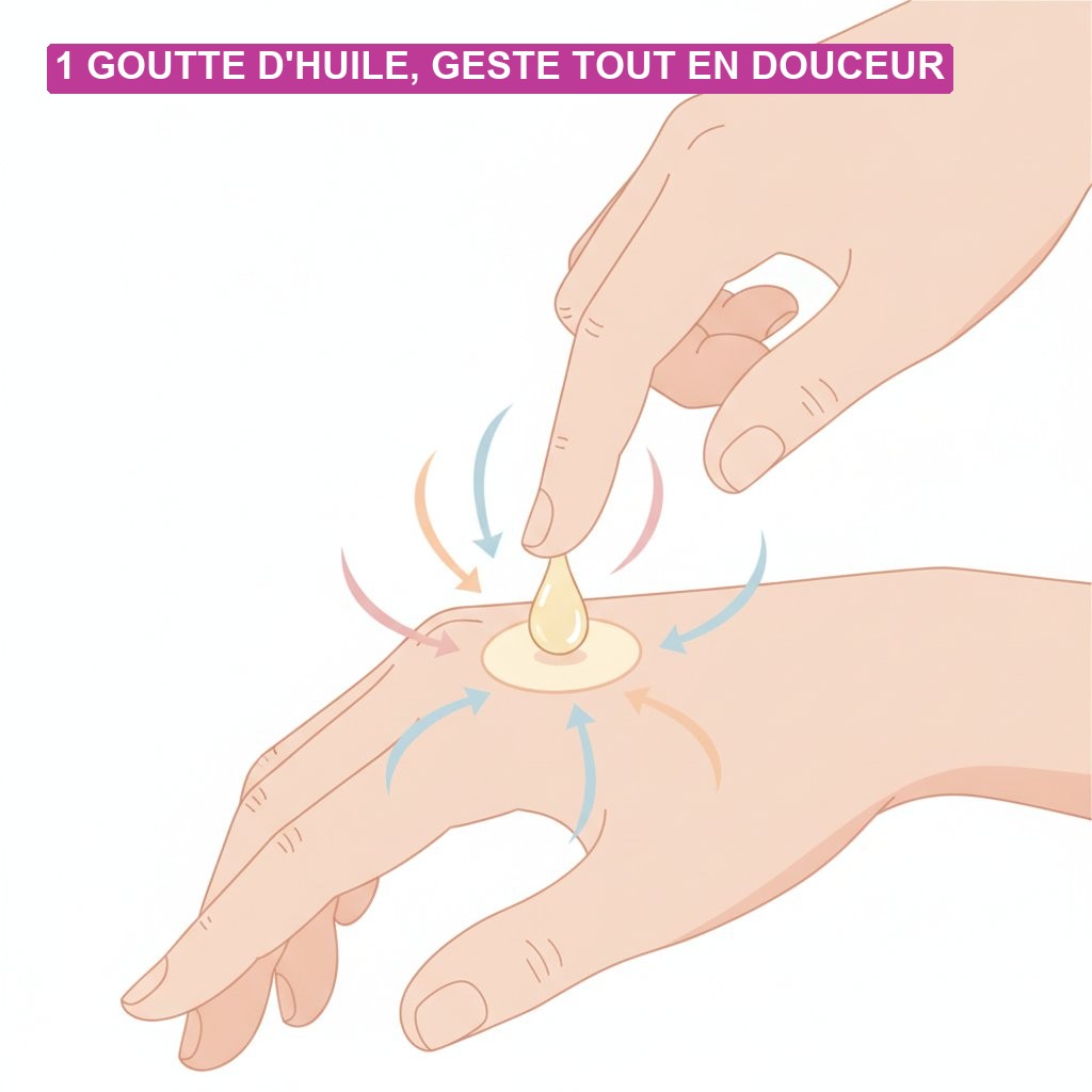 Cicatrice intime qui tiraille - geste avec une goutte d huile naturelle