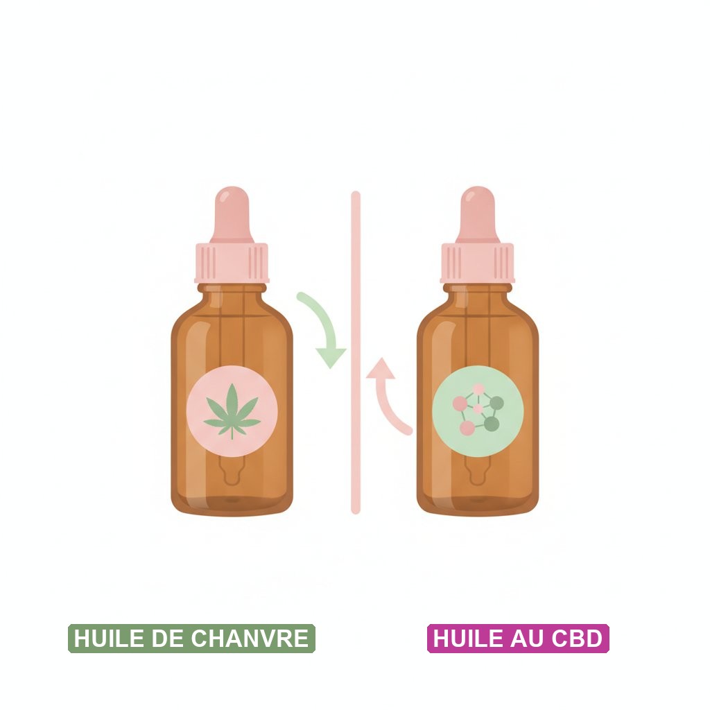 Huile de chanvre zone intime apaisante - difference entre huile de chanvre et huile au CBD