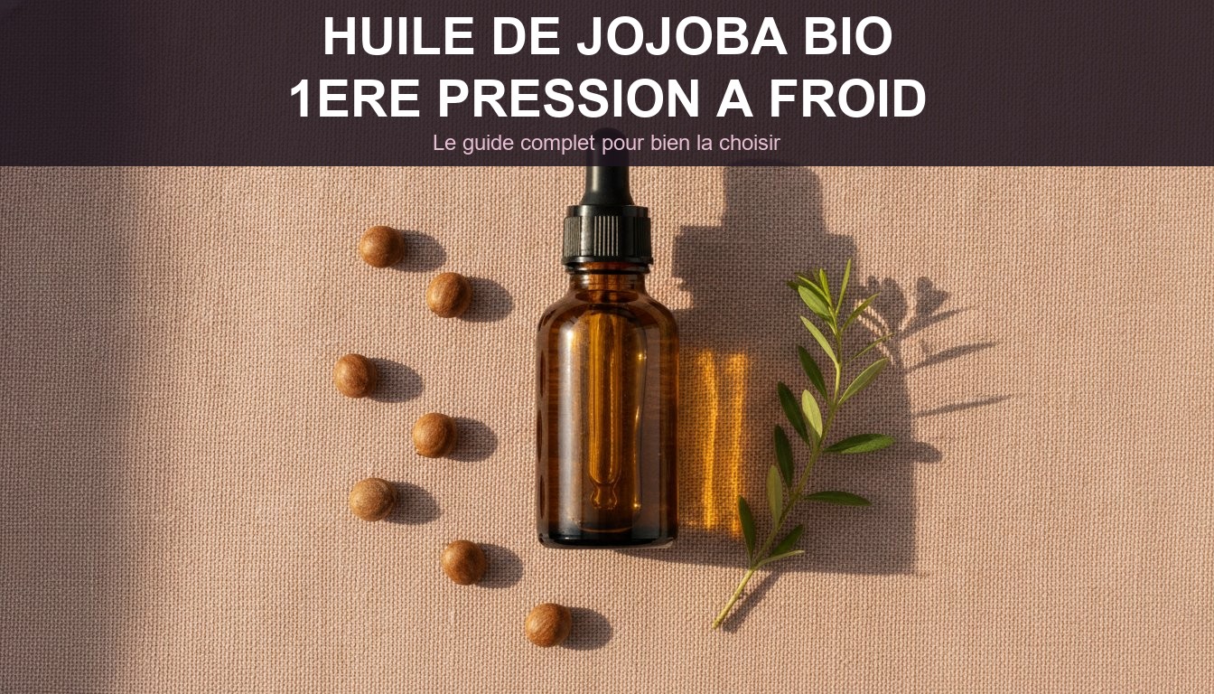 Huile de jojoba bio premiere pression a froid en flacon ambre avec graines