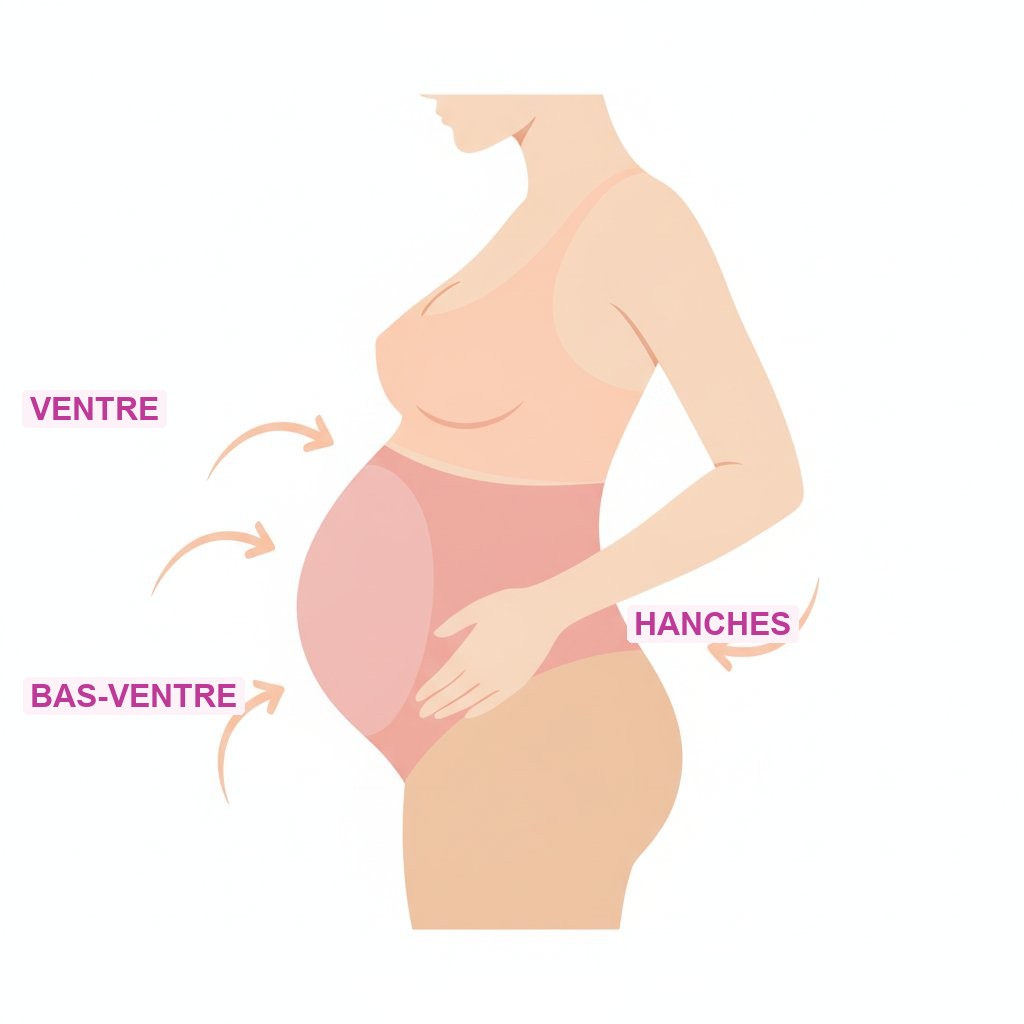 Huile karité vergetures grossesse soin naturel - zones du corps à hydrater pendant la grossesse