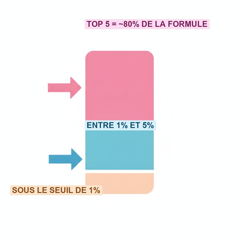 Lire liste INCI cosmetique intime - regle de l ordre decroissant et seuil de 1 pourcent